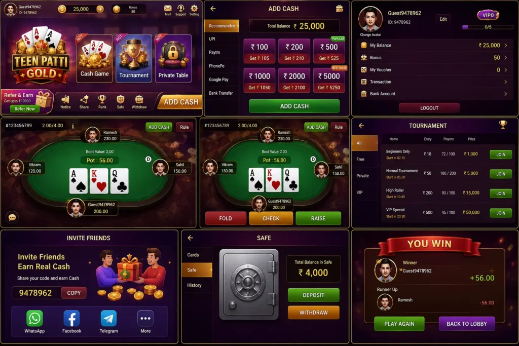Teen Patti Gold USER GUID