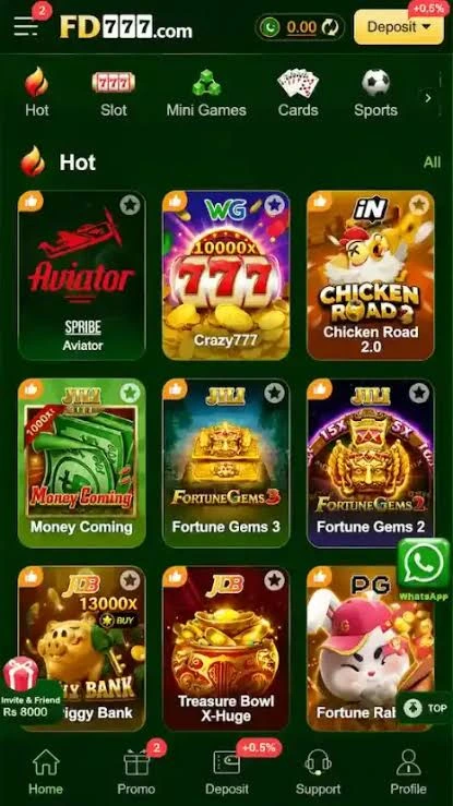 FD777 Games menu